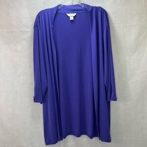 CJ Banks Women's Cardigan Open Front Lightweight Purple 3/4 Sleeve Sz 3X